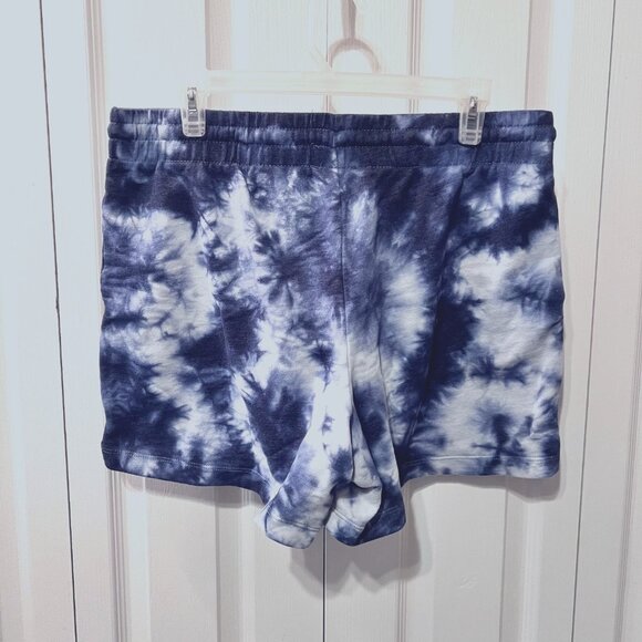 Danskin Tie Dye & White Soft Active Drawstring Shorts-Pockets-Slit Sides-Sz. LG - Picture 7 of 11